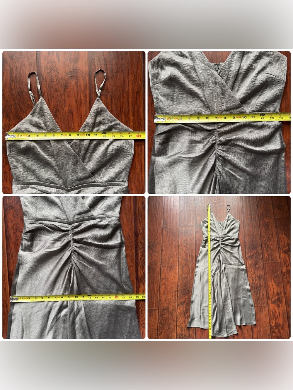 $448 Jonathan Simkhai Eucalyptus Green Silk Midi Dress Sz 6 Designer Chic Luxe - Picture 16 of 16